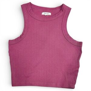 Madewell Mauve Ribbed Cropped Tank Top Size Small